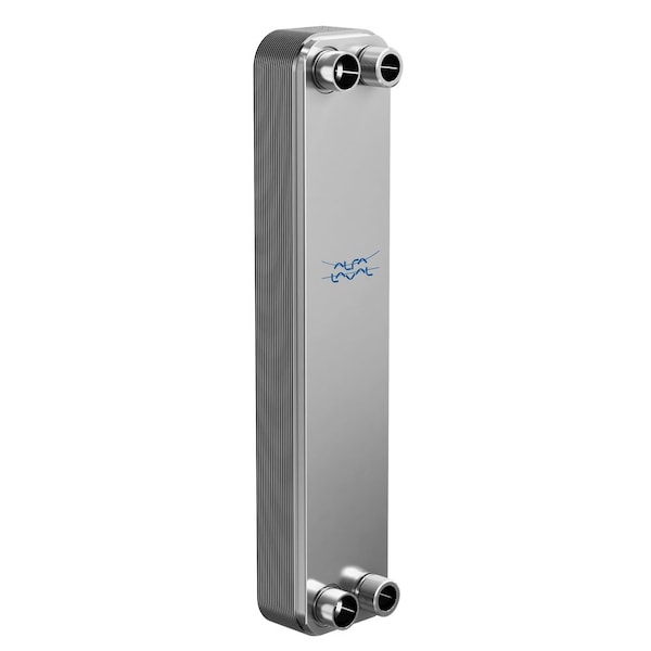 100 Stainless Steel Plate Heat Exchanger, AISI 316L, 100 Plates, Single Circuit, 1 Thread Port